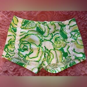 Lilly Pulitzer Green Floral Shorts